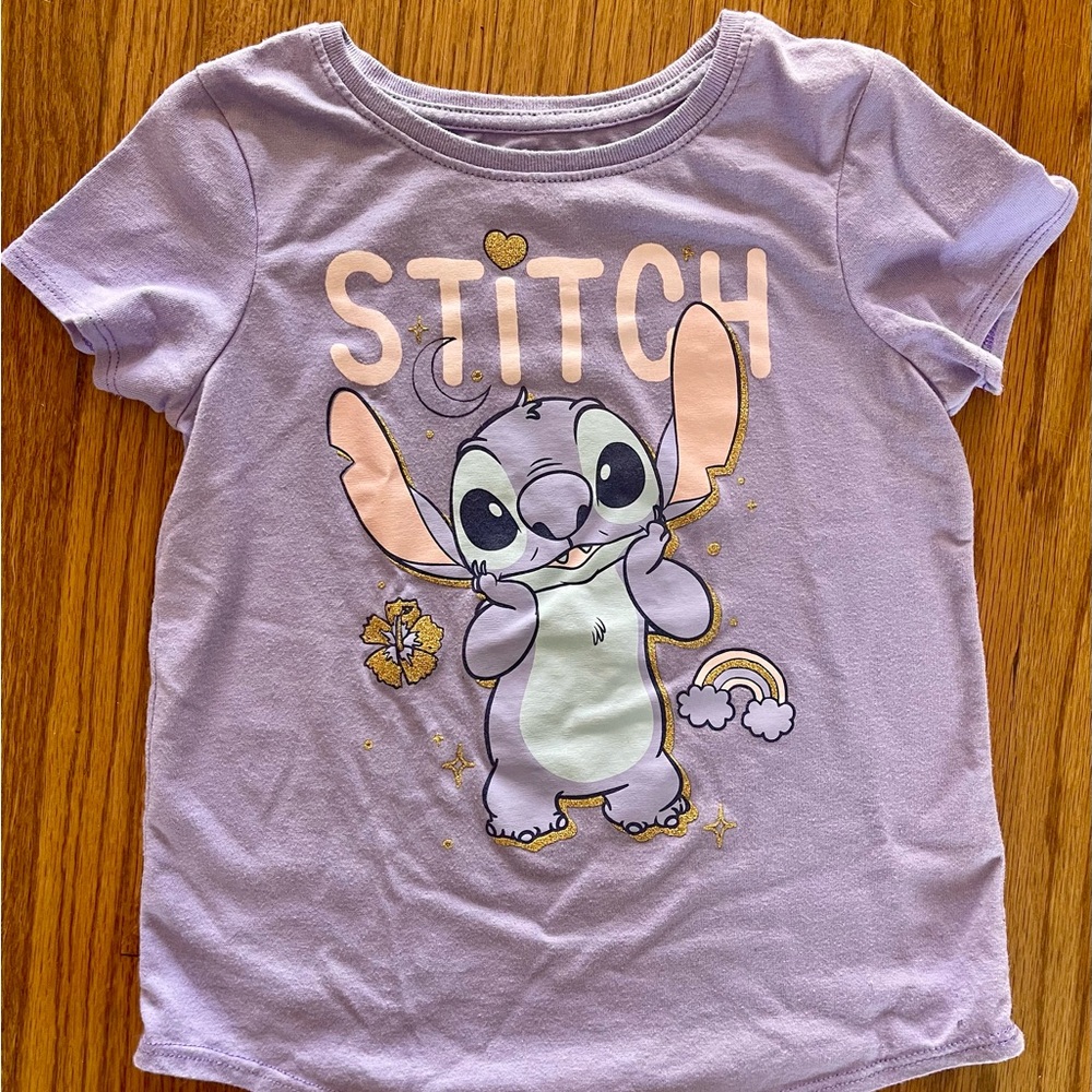 Disney Lavender Stitch Graphic Tee for Kids